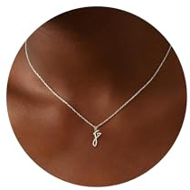 SLOONG Halskette Damen Silber Kette mit Buchstaben Hypoallergene Silberkette Damen mit Anhänger Kette Silber Schmuck Geschenke für Mama Frauen Mädchen Freundin Kinder
