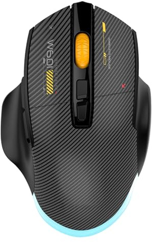 Asixxsix Souris Gaming sans Fil avec 3 Modes de connectivité, éclairage RGB, Batterie 500 mAh, Design Ergonomique, 7 Touches programmables, Compatible PC, Mac et PC (Black)