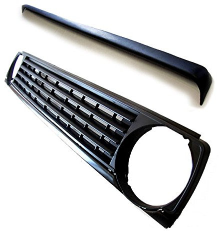 Kühler- Sport- Front- Rippen- Grill ohne Emblem Schwarz + Böser Blick Spoiler