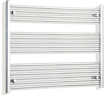 companyblue 900mm wide x 800mm high Heated Towel Rail Straight Flat Chrome Bathroom Warmer Radiator Rack Central Heating