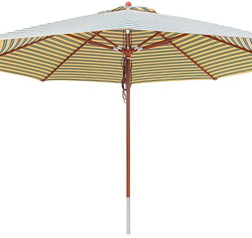 anndora® Sonnenschirm Marktschirm Gastronomie ø 4 m rund - mit Winddach gestreift Grün/Weiß/Gelb