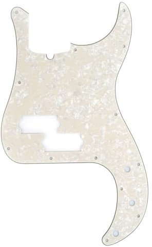 Musiclily Pro 13 Löcher P Bass Pickguard Schlagbrett für 4-Saiter American Precision Bass, 4 lagig Parchment Pearl