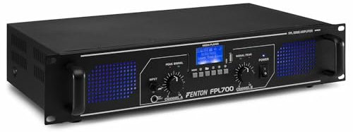 Fenton FPL700 PA Verstärker 700 Watt, 3 Kanal Endstufe, Digitalverstärker mit Bluetooth, AUX, USB, MP3-Player, Mehrkanal Leistungsverstärker, Amplifier, Schwarz
