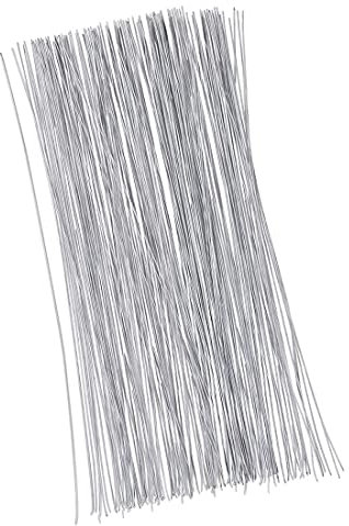 LEBQ Stiel Draht Blumen Draht Fondant Draht 14 Zoll 26 Gauge Draht (0,5 mm) 100 Stück, Weiß