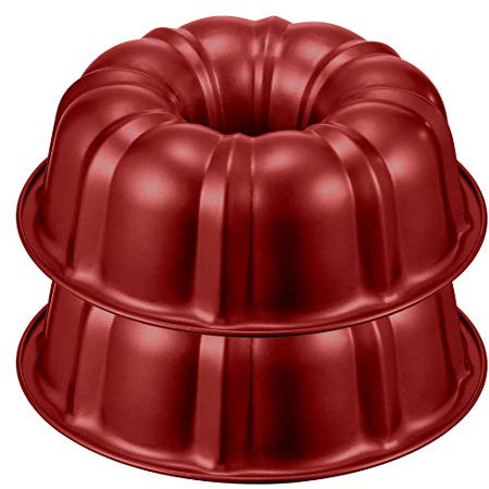 EUROXANTY Molde savarín para pasteles | Molde para tartas | Molde de repostería | Molde Bund cake | Molde Plumcake | Molde anti-adherente | MODELO 1 2 UNIDADES