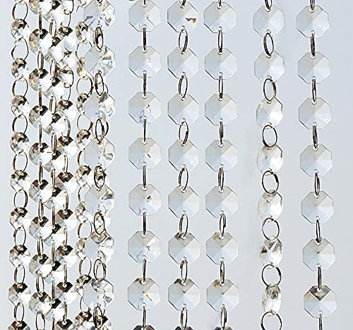 10x 1M Türvorhang Kristall Perlen Girlande Acryl Deko Perlenband Fadenvorhang Perlenvorhang Hängende Partei Dekor Ornament Anhänger für DIY Hochzeit Dekor Vorhang Lampe Garten Party Weihnachten,Klar