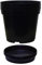 Muddy Hands Pack of 5 Black Plastic Plant Pots + Saucers - Outdoor Garden Round Nursery Herb Flower Planters Base Water Drip Trays (10 Litre)