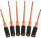 Klein Tools 85076INS Insulated Screwdriver Set Features 1000V Electricial Screwdrivers, (3) Phillips and (2) Slotted and Square Tips, 6-Piece