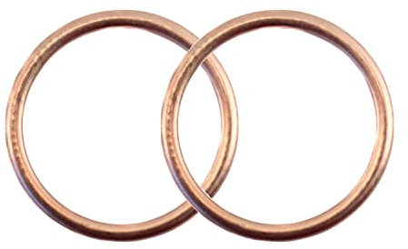 2x Krümmerdichtung, Dichtring Auspuff 28mm x 34mm x 2mm hohl aus Kupfer Simson S50 S51 KR51 Schwalbe SR1 Star Habicht Spatz SR50