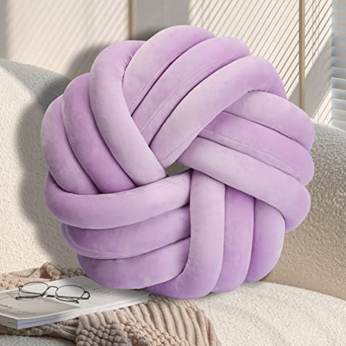 GYCS Knot Cushion, Soft Plush Cushion, Knotted Cushion, Decorative Cushion for Sofa, Bed, Decorative, Knot Cushion, Throw Cushion for Home Decoration, Bedroom, Couch,Lila,30cm