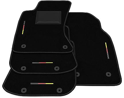Fußmatten kompatibel mit Audi S4 B5 1997-2001, Flagge Deutschland, Custom Auto Fußmatten Kit, Teppich Teppich Set, Autoteppich