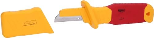 KS Tools Kabelmesser mit Schutzisolierung und gerader Klinge, 200mm - 117.5602