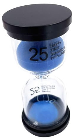F Fityle Minuterie en Verre de Sable sablier 25 Minutes, Accessoires d'horloge de Sable en Verre, Ornement de Bureau, minuterie de Sable