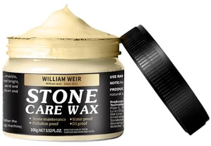Stein Politur Wachs, 100g Steinpflege Politur, Polierwachs für Marmor, Steinpflege Bienenwachs Möbelpolitur Und Restauration Pflege, Marmorpflege Glasur Bodenwachs, Polierwachs für Böden