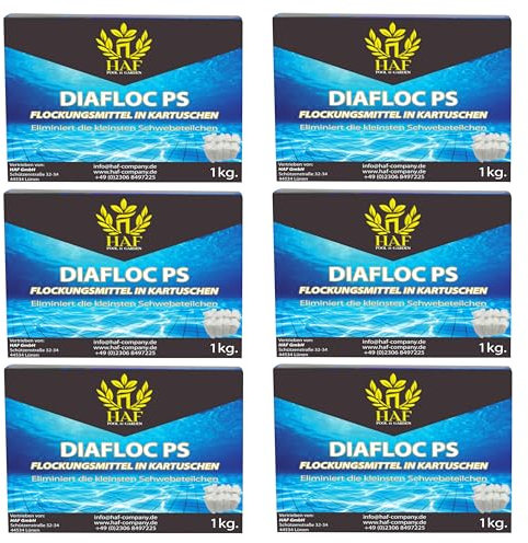 HAF® 6 kg Flockkartuschen | Flockungsmittel Kartuschen für kristallklares Poolwasser - Einfache Anwendung & sehr effektive Wirkung - Qualität: Made in Europe - Menge: 48 Kartuschen je 125g = 6 kg