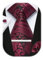Enlision Herren Krawatten Burgunder Paisley Krawatte und Taschentuch Herrenkrawatten Einstecktuch