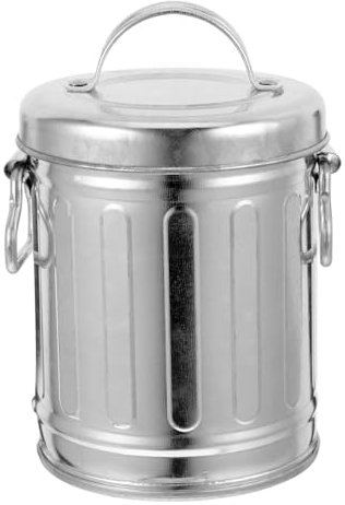 Ciieeo Vintage Galvanized Iron Bucket Ashtray with Lid, Retro Design for Home, Office, Kitchen Desktop, Multi-Purpose Indoor Use