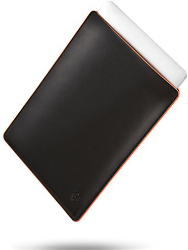 CAISON Genuine Real Leather Laptop Sleeve For 14 inch Hand Made Protective Silm Case For 14 inch Lenovo Yoga Slim, LG gram 14, SAMSUNG Galaxy Book, ASUS Zenbook 14, ThinkPad X1, Dell XPS 13, Black