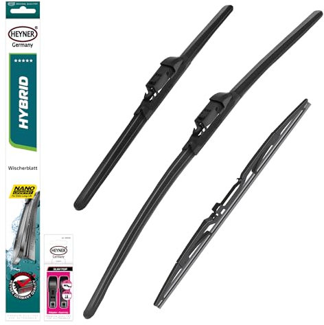 HEYNER® Scheibenwischer mit Heckwischer komp. mit HYUNDAI TUCSON (10.2020-12.2023) HYBRID Flachbalkenwischer