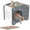 XMTECH Katzenhaus Indoor Outdoor, PP Katzenhöhle mit Katzen kratzbrett, Katzenbett Katzentonne, Katzenbett Höhle, katzenhaus für draussen, 90KG Tragfähigkeit, 55 x 40 x 46 cm (Grau, 55 x 40 x 46 cm)