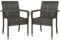 Yaheetech 2er Set Rattanstühle Stapelbar, Gartenstühle Stapelstuhl mit Armlehnen & Rückenlehne, Rattan Stuhl Balkonstuhl mit Verstellbaren Füße für Garten Balkon Terrasse, Grau