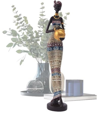 Zunishaone Afrikanische Statuen – Handwerkliche Skulpturen, strukturierte Verarbeitung, Ethno-Design, eleganter Stil, Materialien | Dekoration für Wohnzimmer, Bibliothek, afrikanische