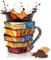Taza De Libro Pintada En 3D, Taza De Café De Biblioteca Bookworm De 325 Ml, Taza De Vidrio Para Club De Lectura, Para Cafés Fríos O Calientes (1PCS)
