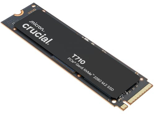 Crucial T710 1TB SSD NVMe M.2 PCIe 5.0 x4 Gen5, Read/Write Speeds up to 14,900/13,700 MB/s, Laptop & Desktop (PC) Compatible, TLC NAND, Solid State Drive - CT1000T710SSD8-01