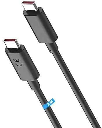 125W Turbo Power Cable USB-C a USB-C 2M para Motorola Edge 30/50 Ultra, 40/50 Pro, Moto X30/X40 Pro, RAZR 50 Ultra Tipo C Cable 6.5A Carga Rápida para Moto Edge 20/30/40/50 Neo Pro Fusion Ultra