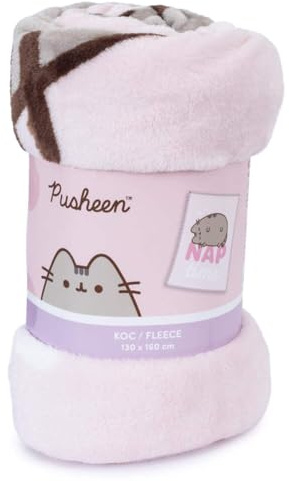 Carbotex Pusheen Nap Time Soft and Cosy Blanket Bed Blanket Kids, Girls Bedroom in 130x160cm Pink (PTC248004-KOC)
