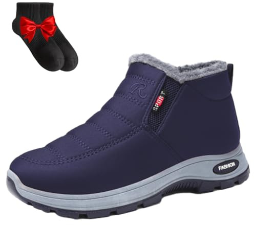 Winter Boots, Comfort Non-slip Orthopaedic Winterstiefel, Waterproof Sole and Warm Plush Lining, for Men and Women (Dark blue, EU, Erwachsene, 46, Numerisch, EU Schuhgrößensystem, M)