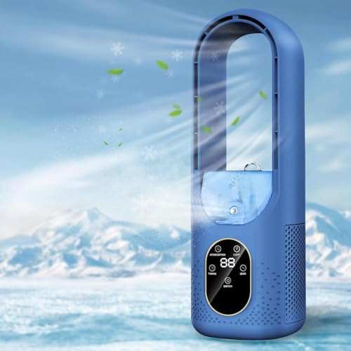 3-in-1 Mini Klimaanlage, 2026 Upgraded Tragbarer Luftkühler mit 6 Geschwindigkeiten, Sprühfunktion, 1–6H Timer & Nachtlicht, Persönlicher Verdunstungskühler für Zimmer, Camping, Wohnung, Büro und Auto