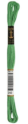 Anchor Sticktwist 4635000-00243 heckengrün Stickgarn, 100 % Baumwolle