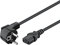 Goobay 95142 Kaltgerätekabel 3m / C13 Kaltgerätebuchse & 90 Grad Schutzkontaktstecker Winkelstecker / Universelles PC Monitor PC Stromkabel C13 Netzkabel / Schwarz / 3 m