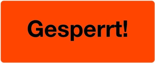 LEMAX® Papieretikett, Gesperrt!, 20 x 50 mm - auf Rolle Papier selbstklebend 50x20mm
