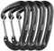 TRIWONDER 12kN Karabiner, Rostfrei und Ultraleicht Karabinerhaken Schlüsselanhänger, Flugzeug Aluminium, D Form Karabiner Set für Hängematten, Camping, Wandern, Angeln (Schwarz - 4 Stück)