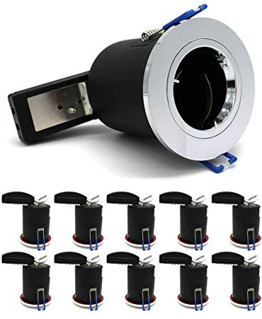 10 X Sanlumia LED Fire Rated Downlight Can GU10 Recessed Ceiling Twist & Lock Downlight IP20 Chrome
