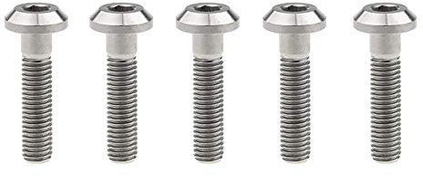 Yaruijia Lot de 5 boulons en titane M6 x 12 15 20 25 30 35 mm/M8 x 15 20 25 30 35 40 mm Tête de parapluie pour freins à disque de vélo et moto (M8 x 35 mm, titane normal)