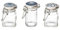 MamboCat Royal Lot de 3 bocaux de conservation hermétiques avec fermeture à étrier 90 ml I Petits bocaux de conservation avec étrier métallique rond et carré I Bocal de conservation hermétique I