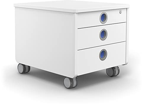 moll Pro Rollcontainer | abschließbare Schubladen mit Selbsteinzug | Mobile Stauraumlösung mit Sitzmöglichkeit | ideal für moll Kinderschreibtische | sichere & abgerundete Ecken | Made in Germany