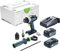 Festool Akku-Bohrschrauber TDC 18/4 5,2/4,0 I-Plus QUADRIVE (mit Akkupacks, Schnellladegerät, Werkzeugfutter, Magnet-Bithalter, Schnellspannbohrfutter, Zusatzhandgriff, Bit, Gürtelclip), im Systainer