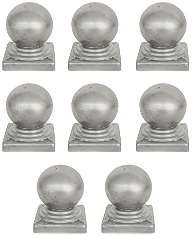 LTLGHY 8 Stüc Kugelkappen Pfostenkappen Mit Kugel Verzinkt Für Pfosten Zaunkappe Pfahlkappe,30x30mm