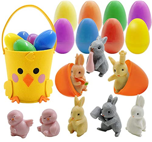 FEEL YAN Ostereier mit neuem Spielzeug, Osterkörbchenfüller,, Ostereier, Pinata, Spielzeug, Klassenzimmer, Preise, Spielzeug 6 Monate & 1, 2 & 3 Jahre alte Jungen & Mädchen