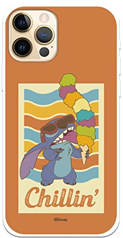 iPhone 12 Case - iPhone 12 Pro Official Lilo & Stitch Chillin Transparent to Protect Your Mobile Phone Case Flexible Silicone iPhone with Official Licensed Disney