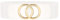 JasGood Damen Breiter Elastischer Taillengürtel Vintage Stretchy Kleid Gürtel Hüftgürtel mit Gold O-Ring Schnalle, Weiß, 65cm