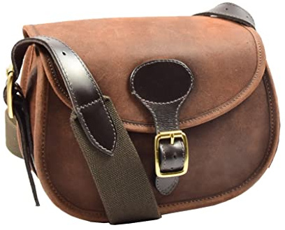 House Of Leather Echtleder Patronentasche 90 Kapazität Munition Shell Shooting Pouch Neo Brown Vintage
