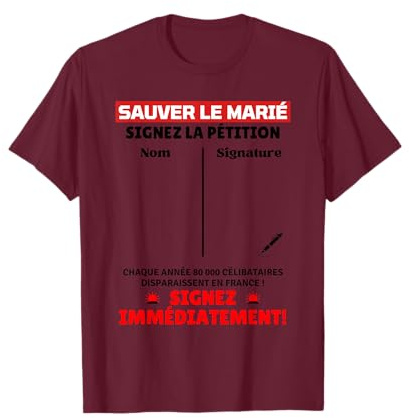 Signature EVG Sauvez Le Marié Drôle Futur Marié à Signer T-Shirt
