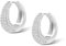 ALEXCRAFT Chunky Zirkonia Ohrringe Silber 925 Creolen Damen Klein Breite Silver Hoop Earrings für Frauen Freundin Mama