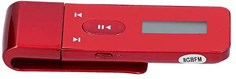 MP3 Player 8GB Lossless MP3 Music Player Portable Clip MP3 Player USB Portable 8GB Voice Recorder Digital Music Player Support FM Radio (Red)