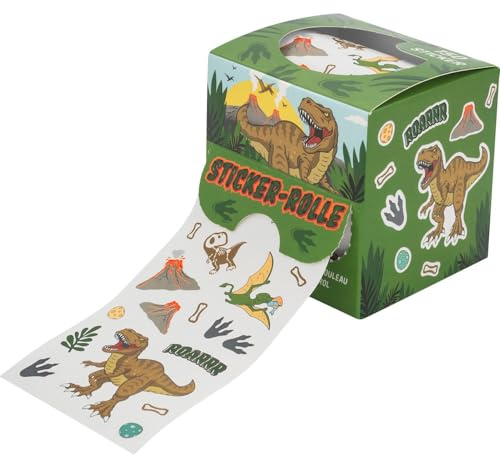 Sheepworld Stickerrolle Dino | mit 150 figürlichen Aufklebern, in verschiedene Größen, in Geschenkbox | Geschenk für Kinder, Kindergeburtstag, Geschenk Jungs, Schulanfang, Schultüte | 74307